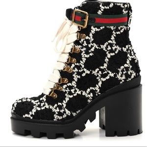 Gucci combat boots with purse. Beautiful can be worn with anything